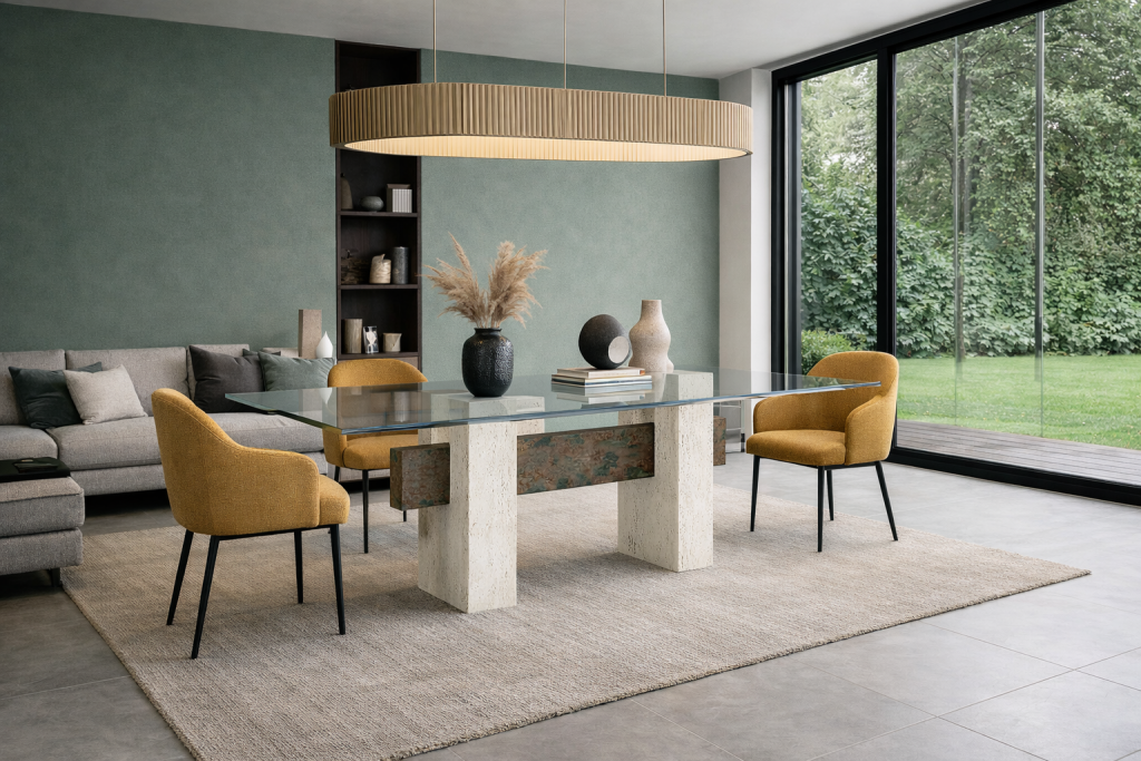 mesas comedor diseño mármol tapies mármol travertino